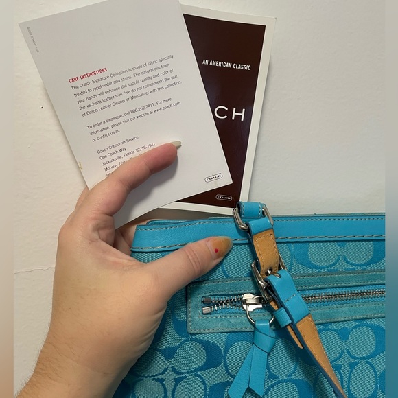 *Vintage* Teal Canvas/Suede Leather Purse - Picture 12 of 16